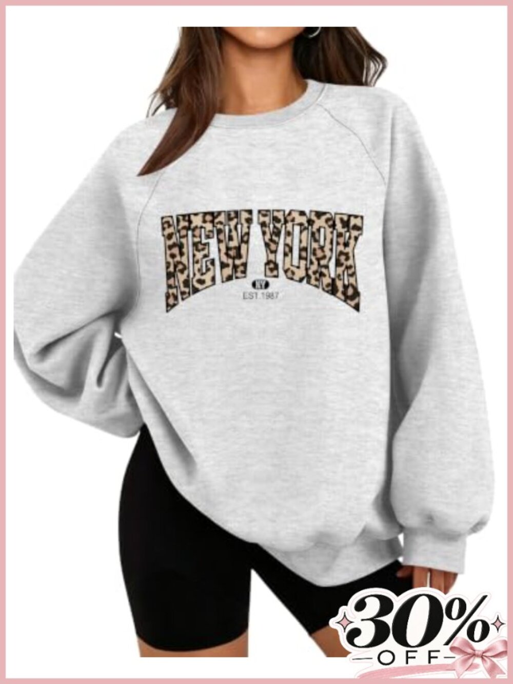 Womens Oversized Sweatshirt Cotton Polyester Fleece Lined Pullover